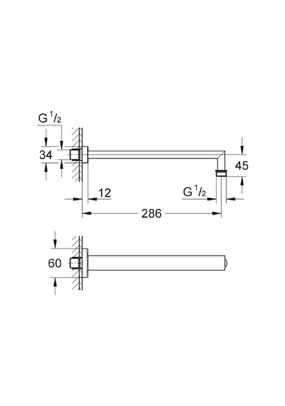 Grohe Rainshower Tepe Duşu Dirseği 286 Mm - 27709000 Diğer
