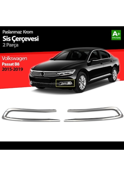 Vw Passat B8 Krom Sis Farı Çerçevesi 2 Parça 2015 2016 2017 2018 2019