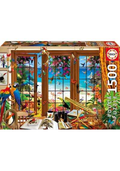 Educa 1500 Kuş Gözlemcisinin Penceresi Puzzle - 20333 - Bird Watcher's Window