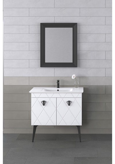 Biani Cosmos 90 Cm Antique White Banyo Dolabı