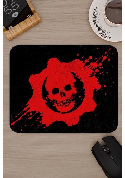 Gears Of War Kaymaz Dikişli Kauçuk Oyuncu Mousepad V2 - 22x18 Gaming Mouse Pad Fare Altlığı