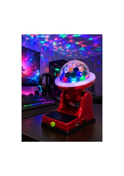 Güneş Enerjili Led Disco Lamba Şarjlı Rgb Parti Ve Dekoratif Aydınlatma Lambası Çok Renkli Çok Renkli