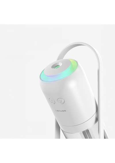 Lenyes Lhu04 Kum Saati Tipi 360 Derece Dönebilen Rgb Atmosfer Işıklı Sessiz Hava Nemlendirici Beyaz