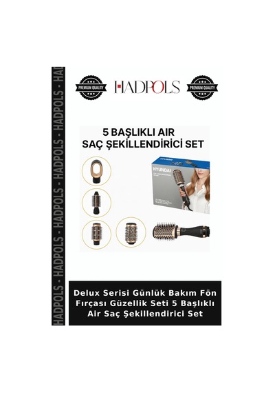 Delux Serisi Günlük Bakım Fön Fırçası Güzellik Seti 5 Başlıklı Air Saç Şekillendirici Set