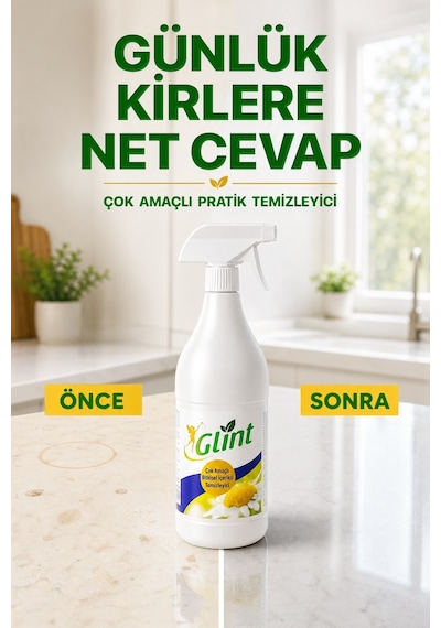 Glint Çok Amaçlı Bitkisel İçerikli Temizleyici Yağ Çözücü Ve Kireç Sökücü Tekli