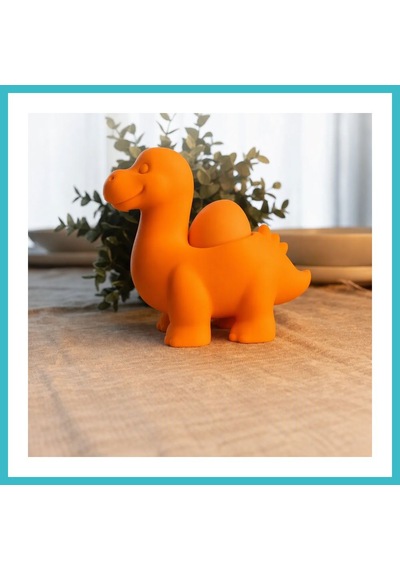 Bezos 3d Baskı Dinozor Yumurtalık - Sevimli Eggosaurus Yumurta Tutucu-turuncu Dfnbez