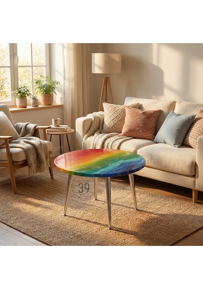 Raınbow Lux 60 Cm Kahve Sehpası Rainbow Epoksi Parlak Yüzey Gümüş Ayaklı Modern Orta Sehpa 45 Cm Yükseklik Çok Renkli Raınbow Lux 60 Cm Kahve Sehpası Rainbow Epoksi Parlak Yüzey Gümüş Ayaklı Modern Orta Sehpa 45 Cm Yükseklik Çok Renkli