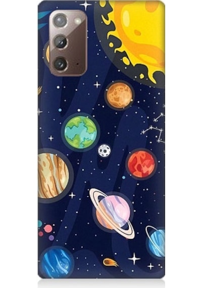 Samsung Galaxy Note 20 Uyumlu Gezegenler Ve Yıldız Haritası Desenli Silikon Kılıf