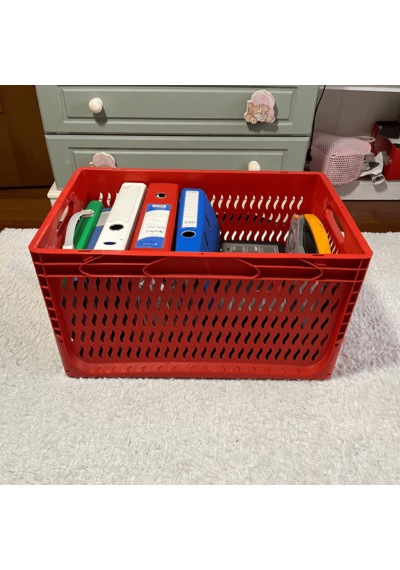 Alpbx Delikli Kırmızı Plastik Kasa 60x40x32 Cm - Sepet 65 Litre