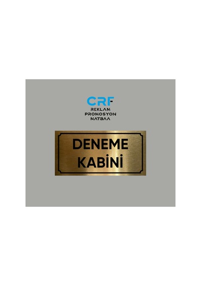 Gold Aluminyum Kapı İsimliği Deneme Kabini Yazılı Arkası Yapışkanlı 10x20 Cm