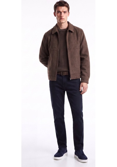 Fabrika Kahverengi Erkek Slim Fit Mont F6wm-mnt 2109 Kahverengi Melanj