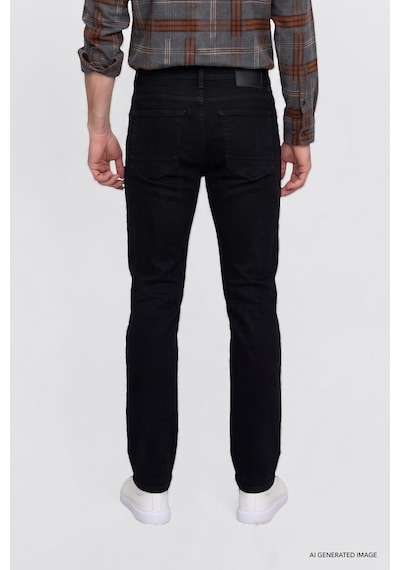 Ac&Co / Altınyıldız Classics Erkek Sıyah Pamuklu Baggy Fit 5 Cepli Esnek Jean Kot Denim Pantolon Siyah