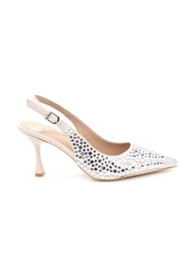 Pisagor Ps-32150 Kadın 7 Cm Arkası Açık Abiye Stiletto Ayakkabı GÜMÜŞ