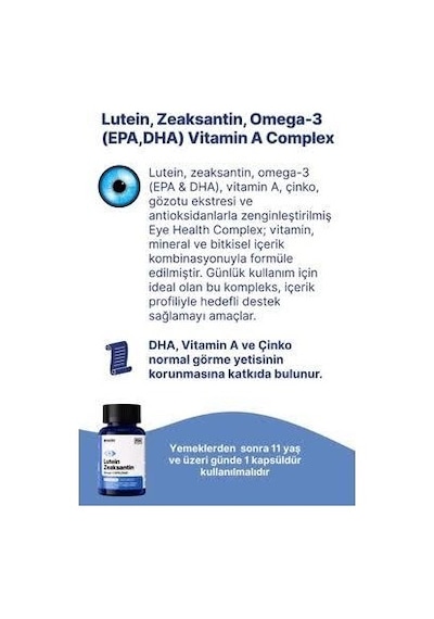 Anocin Lutein & Zeaksantin & Omega 3 & Vitamin A Complex 30 Kapsül