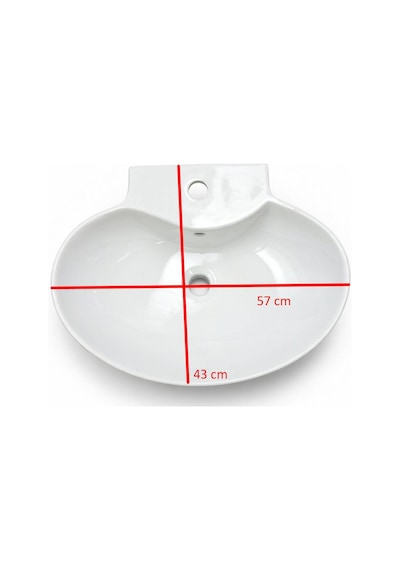 Bien - Harmony Tezgah Üstü Lavabo, Batarya Banklı, Taşma Delikli - Tlynn-802392 Beyaz