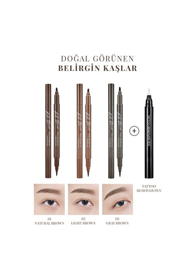Clio Kill Brow Dual Tattoo Pen Set 02 Light Brown
