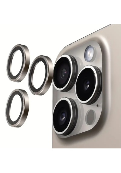 Iphone 15 Pro / 15 Pro Max Uyumlu Kamera Lens Koruyucu Silver