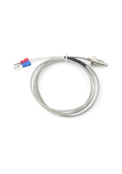 Alkatronik-K-Type Thermocouple 1 Metre Sıcaklık Isı Sensörü 0-800C 6Mm Dişli