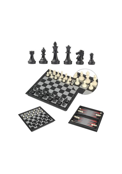 Tavla-dama-santranç 3'lü Oyun Set