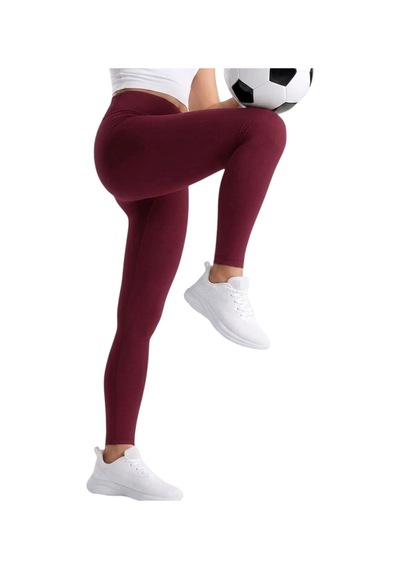 Erdem Kıds Kız Çocuk / Kadın Cepli Yüksek Bel, Günlük, Koşu, Yürüyüş, Yoga, Spor, Atletik, Egzersiz, Fitness Tayt Bordo Bordo