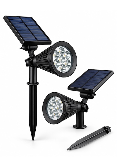 8w Güneş Enerjili Çim Solar Led Spot Lamba Bahçe Aydınlatma Sarı Renk 7 Ledli Hareket Sensörlü Su Geçirmez Bahçe Yol Teras Balkon Kapı Önü Yürüyüş Yolu Göl Kenarı İçin Uygun Sıcağa Soğuğa Dayanıklı