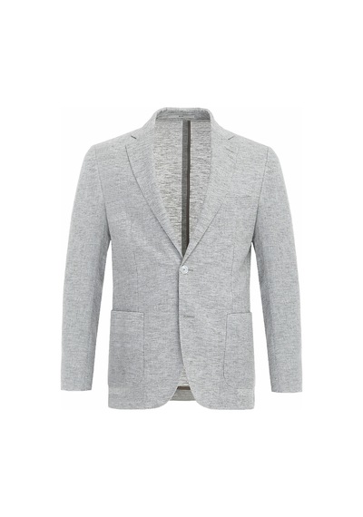 Kip Açık Haki Mikro Modern Fit Keten Karışımlı Ceket Çok Renkli Kip Açık Haki Mikro Modern Fit Keten Karışımlı Ceket Çok Renkli