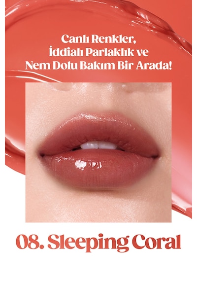 Yoğun Nemlendirme Sunan Vegan Dudak Balmı Perıpera Ink Mood Glowy Balm 8sleeping Coral Night Peri 8 18356741
