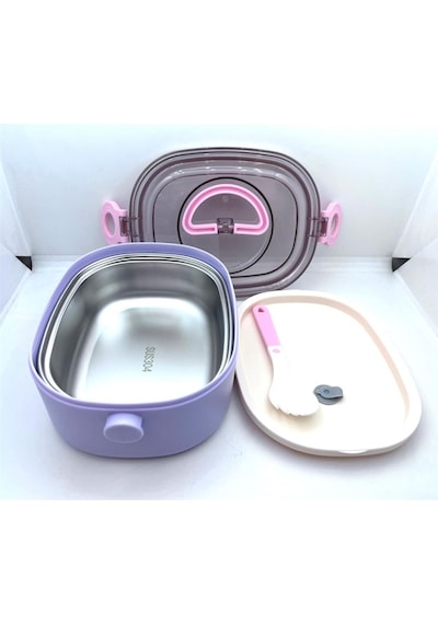 Vagonlife Paslanmaz Çelik Tek Bölmeli Yemek Kabı - Lunch Box Vgn540 Lila Lila