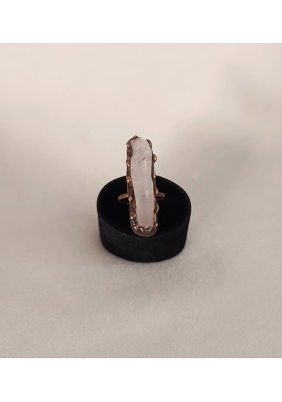 Hdmarketim Doğal Kuvars Drusy Taş Çelik Ayarlanabilir Unisex Yüzük Çok Renkli