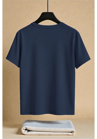 Uyguntarz Unisex Chicago Baskılı Tasarım Tshirt Lacivert