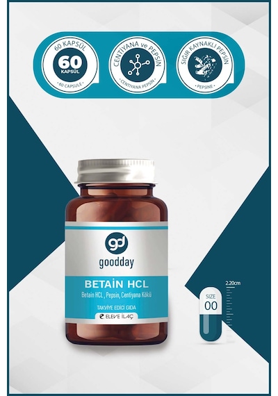 Goodday Betain Hcl Pepsin 60 Kapsül 2 Adet