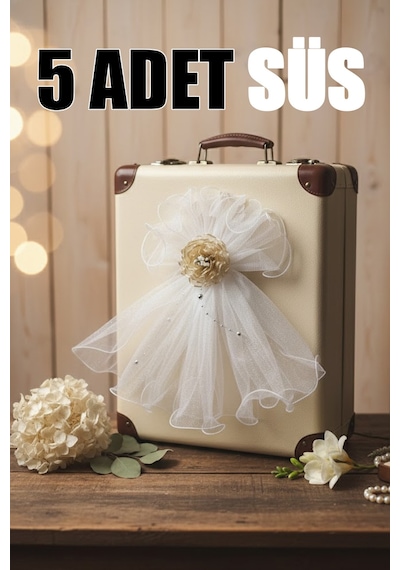 Bohça Süsü, Gelin Damat Çeyiz Düğün Nikah Nişan Konvoy Arabası Sünnet Kına Süsü 5 Adet