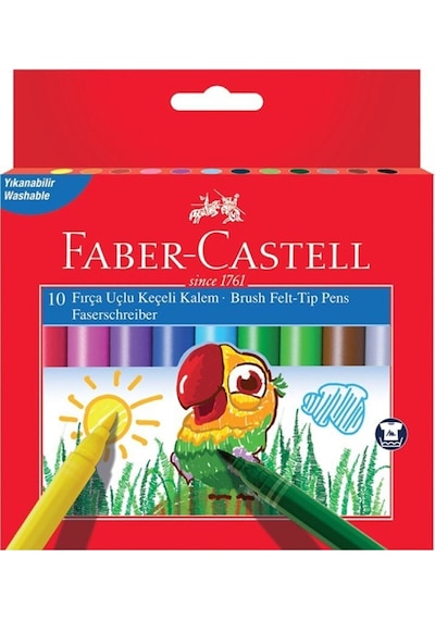 Faber-Castell Winner Brush Fırça Uçlu Keçeli Kalem 10 Renk