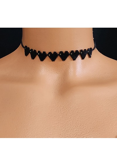 Harmel Jewelry Miyuki Kalpler Choker Siyah
