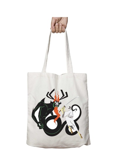 Art Hediye Slay Your Dragon Samurai Jack İki Taraf Kalıcı Yıkanabilir Okul Plaj Omuz Bez Çanta Çok Renkli