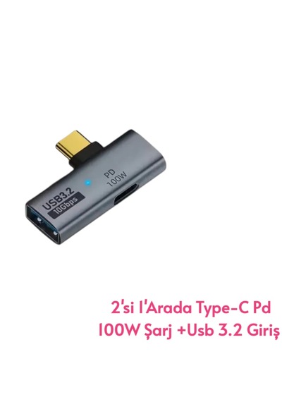 E-kervan 2'si 1'arada Type-c To Pd 100w Hızlı Şarj +usb Giriş 3.2 Çeviri Dönüştürücü Adaptör Ce Lisanslı Sertifikalı 1 Adet E-kervan 2'si 1'arada Type-c To Pd 100w Hızlı Şarj +usb Giriş 3.2 Çeviri Dönüştürücü Adaptör Ce Lisanslı Sertifikalı 1 Adet