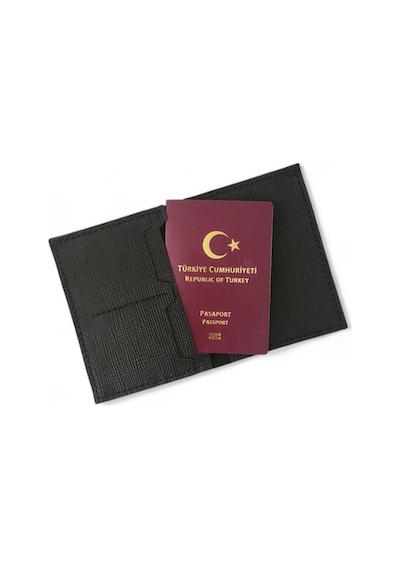 Hedea Deri Pasaportluk & Cüzdan Siyah Siyah