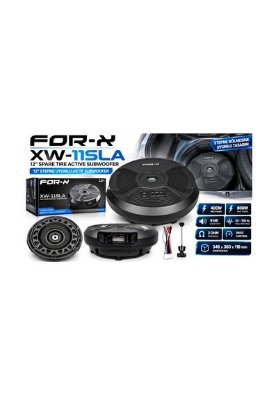 For-x Stepne Bass - For-x Xw-11sla Aktif Stepne Subwoofer - Kendinden Amfili Aktif Stepne Kabin Bas
