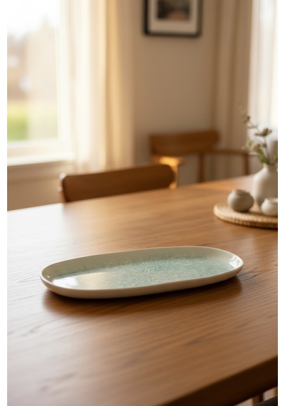 6'lı Toledo Oval Kayık Tabak 25cm Dijital Asel Rinart Krem