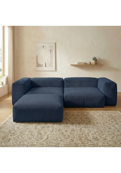 Relax Köşe Koltuk Takımı Sünger Koltuk Kanepe Divan Lacivert