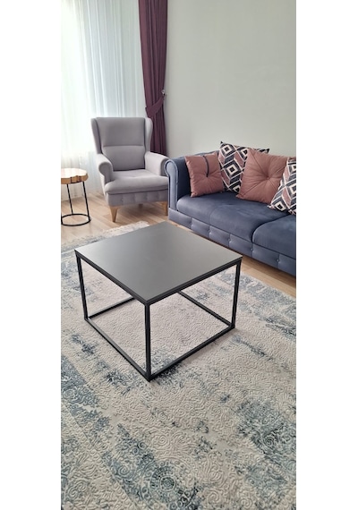 Rafadi Orta Sehpa Metal Ayaklı Modern Orta Sehpa Antrasit