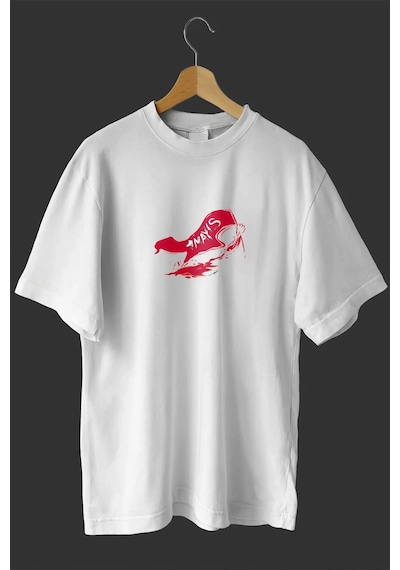 Novalisse 1 Mayıs Emekçiler Günü Baskılı Oversize Bisiklet Yaka T-shirt - Beyaz Çoklu Renk