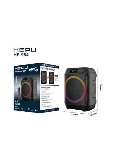 Hp-984 Taşınabilir Bluetooth Hoparlör 6.5 Hoparlör 10w Güç Rgb Işık Tws Destekli