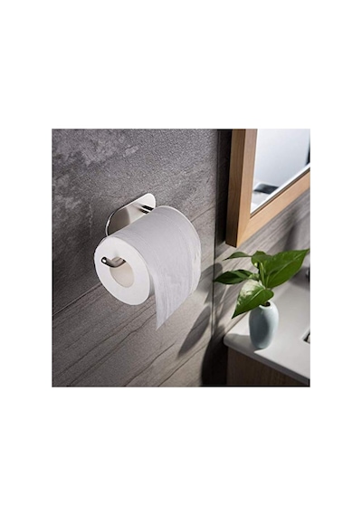 Paslanmaz Çelik Yapışkanlı Tuvalet Kağıtlığı - Modern Tasarım 16.5 x 12.2 x 11.2 CM