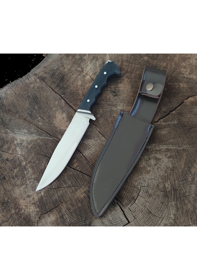 Av Bıçağı Avcı Bıçağı Kamp Bıçağı Bushcraft Deri Kılıflı Hgtwi249 Lacivert