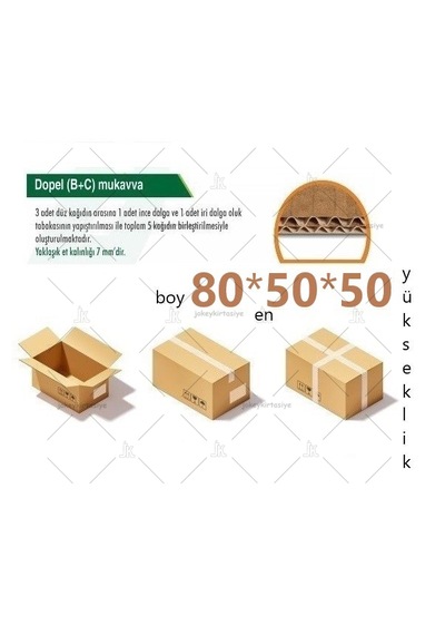 80x50x50 Ksssk 140gr Çift Oluklu Battal Boy Koli-5adet 66desi