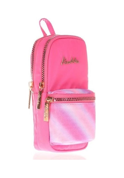 Kaukko Kalem Çantası Magic Gloss Junior Bag Pembe Üç Bölmeli Kalem Çantası