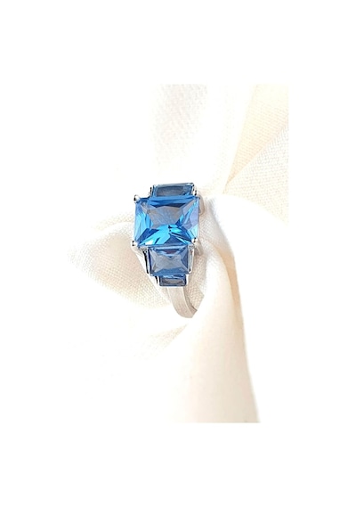 Sky Diamond Blue Creative Sapphire 925 Ayar Gümüş Lüks Yüzük 16 (518701933)