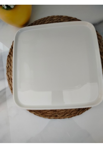 Md Natura Kare Servis Tabağı Beyaz