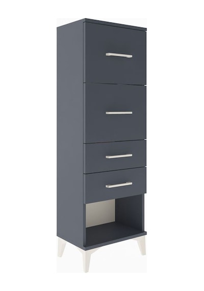 Arges Dolap 4 Çekmeceli 44x30x134 Antrasit-antrasit Antrasit